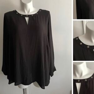 Black Bellatrix Blouse with Studs, Size 3X